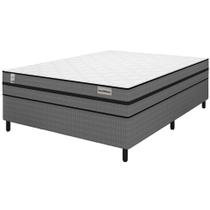 Conjunto Cama Box Casal Com Colchão de Molas Ensacadas Plumatex 138x188x50cm Conforto Intermediário Hipoalergênico Antiácaro Suporta 110kg por Pessoa