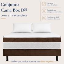 Conjunto Cama Box Casal D33 com 2 Travesseiros Confortável Conjunto Cama Box Casal D33 com 2 Travesseiros Confortável