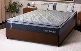 Conjunto Cama Box Casal Dakota Preto 138x188x57 Espuma D33