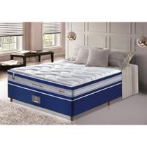 Conjunto Cama Box Casal de Molas Ensacadas D33 Cama inBox Select Firme 138x188x70 Azul