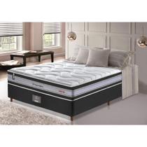 Conjunto Cama Box Casal de Molas Ensacadas D33 Cama inBox Select Firme 138x188x70 Preto