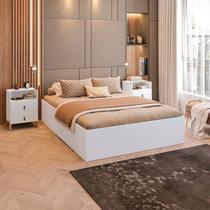 Conjunto Cama Box Casal Lia com Mesa de Cabeceira com 1 Nichos e 2 Gavetas Domus