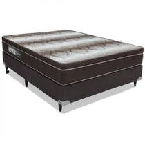 CONJUNTO CAMA BOX CASAL LIGHT ORTOPÉDICO 2017 CORI MARROM 138x188x47 ORTOBOM"