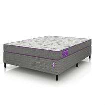 Conjunto Cama Box Casal Smartz: Colchão Acction D23 Intermediário + Base box 138x188 Hipoalergenico