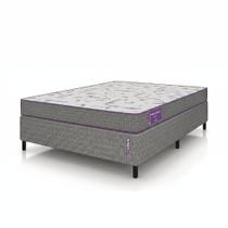 Conjunto Cama Box Casal Smartz: Colçhão AcctionD28 Macio + Base Kupon 138x188 Hipoalergênico Suporta 90kg Por Pessoa