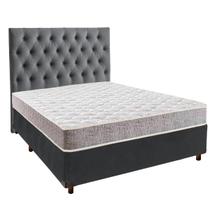 Conjunto Cama Box Cinza Casal + Colchão D23 D23 Inducol + Cabeceira Conjunto Cama Box Cinza Casal + Colchão D23 D23 Inducol + Cabeceira