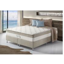 Conjunto Cama Box + Colchão King - King Best com Molas Superlastic 193x203x70 Firme Bege/Marfim Anjos