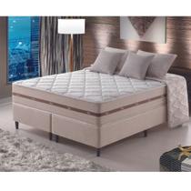 Conjunto Cama Box + Colchão King Size 193X203X59cm Molas Ensacadas Classic - Anjos - Megasul
