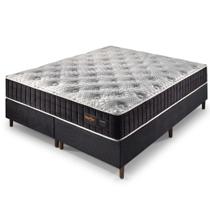 Conjunto Cama Box Colchão King Size 193x203x67 com Molas Ensacadas Denver Preto Conjunto Cama Box Colchão King Size 193x203x67 com Molas Ensacadas Denver Preto