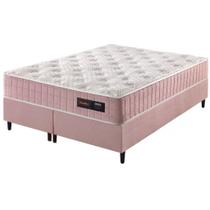 Conjunto Cama Box Colchão Queen Size 158x198x67 com Molas Ensacadas Denver Rose