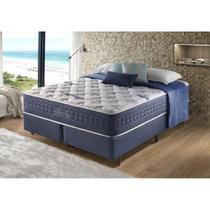 Conjunto Cama Box Colchão Queen Size com Molas Ensacadas e Espuma Visco Gel Blue Sea D Angelis Conjunto Cama Box Colchão Queen Size com Molas Ensacadas e Espuma Visco Gel Blue Sea D Angelis