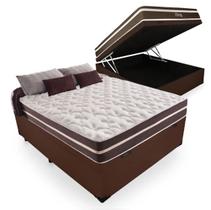 Conjunto Cama Box Com Baú Casal + Colchão De Molas - Anjos - Superlastic 138cm