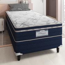 Conjunto Cama Box com Colchão Solteiro Molas LFK Potenza 88 x 188 x 70 cm Azul/Branco Portobel