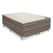 Conjunto Cama Box Cori com Colchão Super King Molas Ensacadas Light (25x193x203) Bege - Ortobom