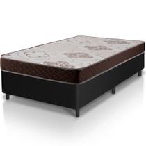 Conjunto Cama box de solteiro Hellen Proconfort colchão 100% Espuma D20 Marrom Preto