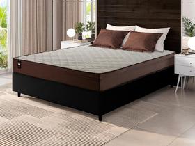 Conjunto Cama Box Espuma Atlanta Marrom Casal 138x188x62 Conjunto Cama Box Espuma Atlanta Marrom Casal 138x188x62