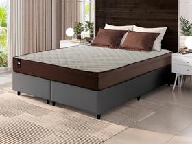 Conjunto Cama Box Espuma Atlanta Marrom Queen 158x198x62 Conjunto Cama Box Espuma Atlanta Marrom Queen 158x198x62