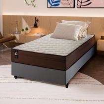 Conjunto Cama Box Espuma Atlanta Marrom Solteiro 88x188x62 Conjunto Cama Box Espuma Atlanta Marrom Solteiro 88x188x62