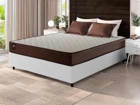 Conjunto Cama Box Espuma Atlanta Marrom Viúva 128x188x62 Conjunto Cama Box Espuma Atlanta Marrom Viúva 128x188x62