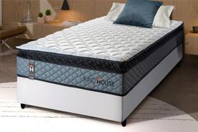 Conjunto Cama Box Espuma Chicago Cinza Solteiro 88x188x57 Conjunto Cama Box Espuma Chicago Cinza Solteiro 88x188x57
