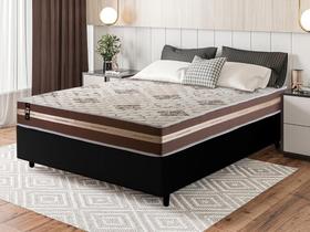 Conjunto Cama Box Espuma Espuma Chicago Marrom Casal 138x188x57 - King House