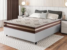 Conjunto Cama Box Espuma Espuma Chicago Marrom Casal 138x188x57