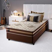 Conjunto Cama Box Espuma Espuma Chicago Marrom Solteiro 88x188x57 - King House