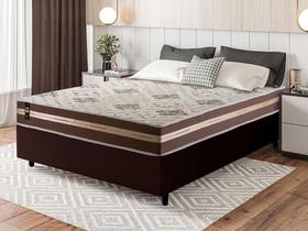 Conjunto Cama Box Espuma Espuma Chicago Marrom Viúva 128x188x57 Conjunto Cama Box Espuma Espuma Chicago Marrom Viúva 128x188x57