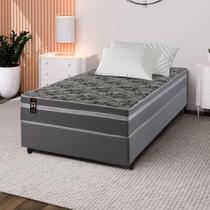 Conjunto Cama Box Espuma Miami Cinza Solteiro 96x203x62 Conjunto Cama Box Espuma Miami Cinza Solteiro 96x203x62