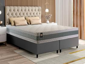 Conjunto Cama Box Espuma Oxford Verde King 193x203x67