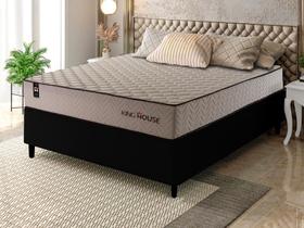 Conjunto Cama Box Espuma San Diego Bege Casal 138x188x67 Conjunto Cama Box Espuma San Diego Bege Casal 138x188x67