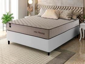Conjunto Cama Box Espuma San Diego Bege Casal 138x188x67