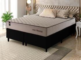 Conjunto Cama Box Espuma San Diego Bege King 193x203x67