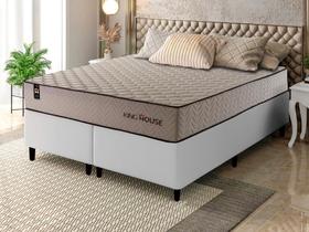 Conjunto Cama Box Espuma San Diego Bege King 193x203x67