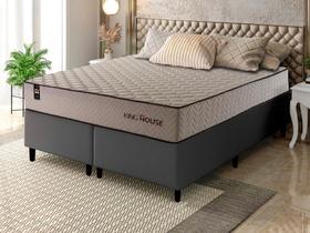 Conjunto Cama Box Espuma San Diego Bege Queen 158x198x67