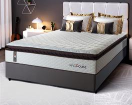 Conjunto Cama Box Espuma San Diego Branco Casal 138x188x67 Conjunto Cama Box Espuma San Diego Branco Casal 138x188x67