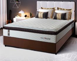 Conjunto Cama Box Espuma San Diego Branco Casal 138x188x67 Conjunto Cama Box Espuma San Diego Branco Casal 138x188x67