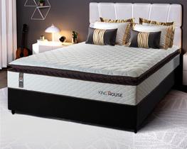 Conjunto Cama Box Espuma San Diego Branco Casal 138x188x67