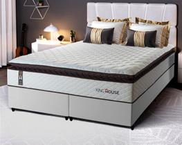 Conjunto Cama Box Espuma San Diego Branco King 193x203x67 Conjunto Cama Box Espuma San Diego Branco King 193x203x67