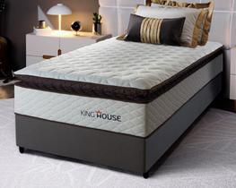 Conjunto Cama Box Espuma San Diego Branco Solteiro 88x188x67 Conjunto Cama Box Espuma San Diego Branco Solteiro 88x188x67