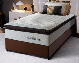 Conjunto Cama Box Espuma San Diego Branco Solteiro 88x188x67