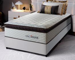 Conjunto Cama Box Espuma San Diego Branco Solteiro 96x203x67