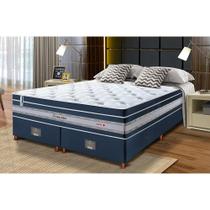 Conjunto Cama Box King de Molas Ensacadas Cama inBox Select Euro Soft 193x203x71 Azul