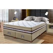 Conjunto Cama Box King de Molas Ensacadas Cama inBox Select Euro Soft 193x203x71 Bege