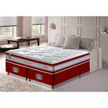 Conjunto Cama Box King de Molas Ensacadas D33 Cama inBox Select Firme 193x203x70 Vermelho