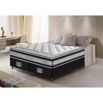 Conjunto Cama Box King de Molas Ensacadas D33 com Pillow TOP Cama inBox Select 193x203x70 Preto