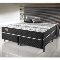 Conjunto Cama Box King Size Soft Comfort Preto Molas Verticoil - 193x203x60cm
