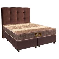 Conjunto Cama Box Marrom Queen + Colchão D26 Ortophedic Sankonfort + Cabeceira Conjunto Cama Box Marrom Queen + Colchão D26 Ortophedic Sankonfort + Cabeceira