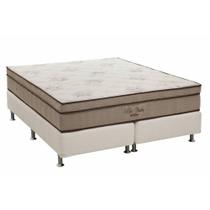 Conjunto Cama Box Ortobom Super King Pró Vida Superpocket Molas Ensacadas com Base Super Camurça Bege 193x203x53