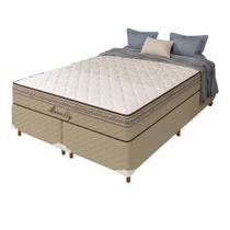 Conjunto Cama Box Paropas Marcelly Bege 203x193x58